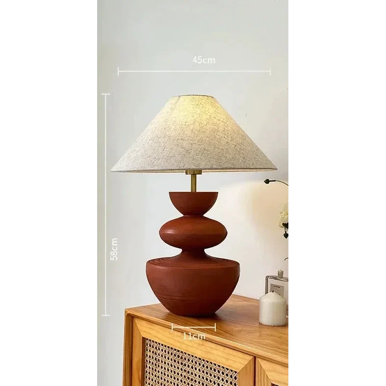 EARTH TONES CERAMIC-PAINTED TABLE LAMP