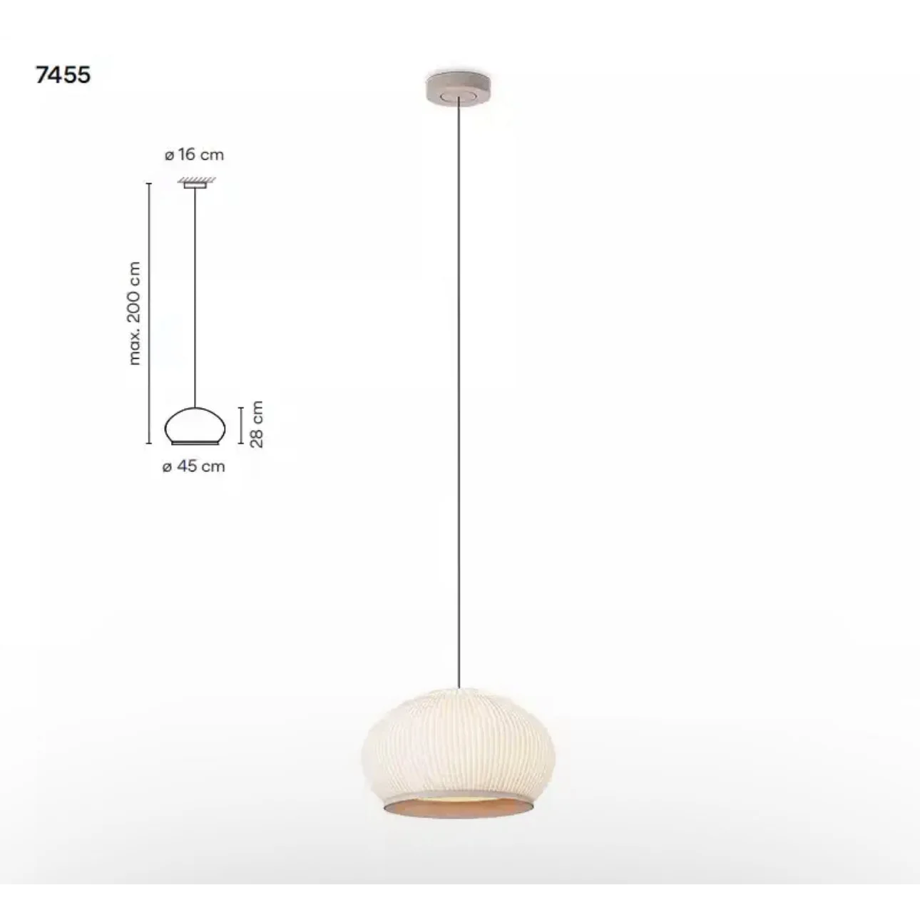 ECRU KNITTING FABRIC PENDANT LAMP