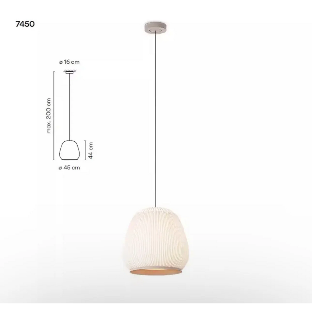 ECRU KNITTING FABRIC PENDANT LAMP