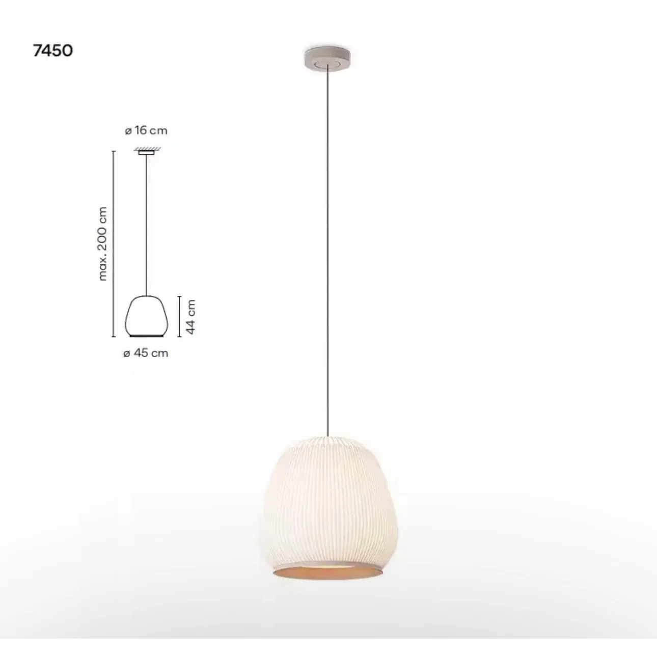 ECRU KNITTING FABRIC PENDANT LAMP