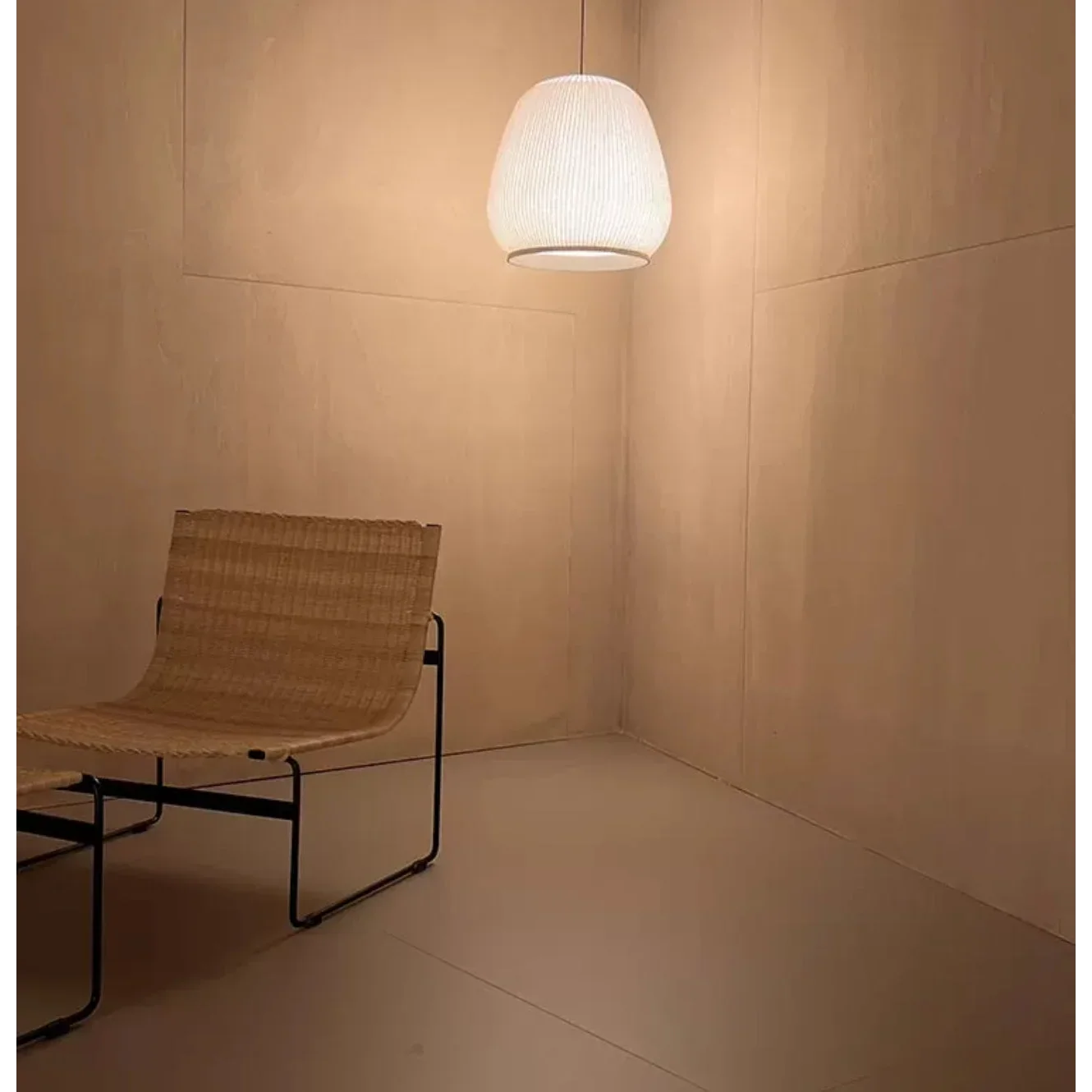 ECRU KNITTING FABRIC PENDANT LAMP