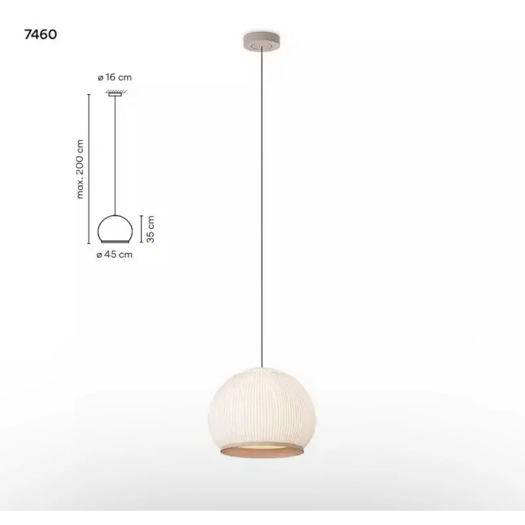 ECRU KNITTING FABRIC PENDANT LAMP