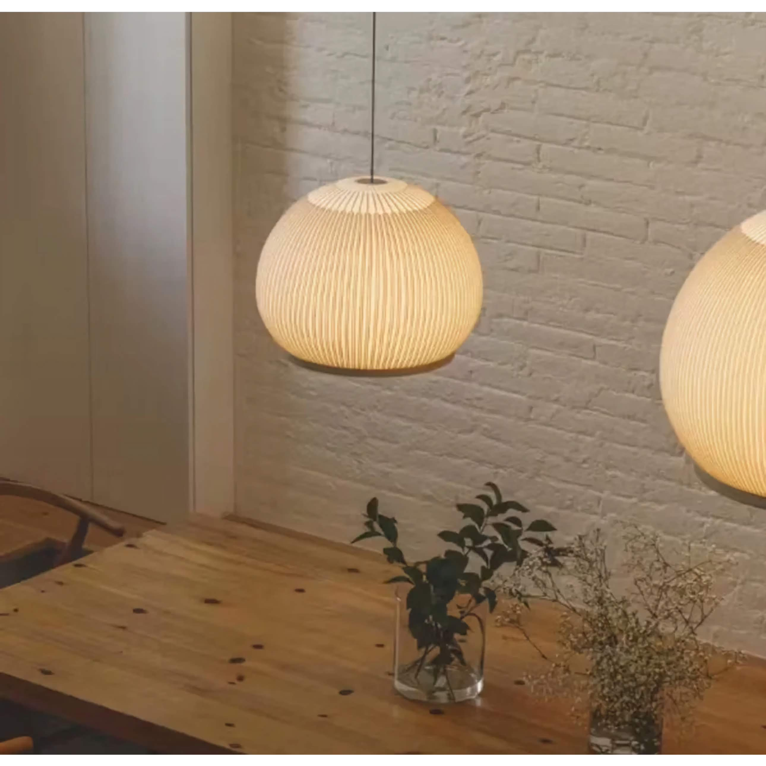 ECRU KNITTING FABRIC PENDANT LAMP