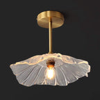 FLOWER COPPER AND GLASS FLOWER SEMI-FLUSH MOUNT