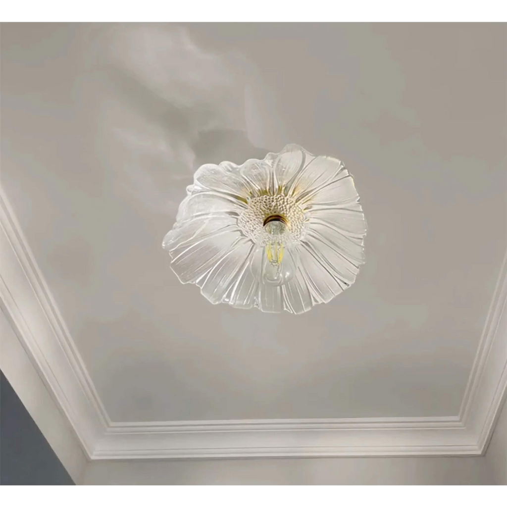 FLOWER COPPER AND GLASS FLOWER SEMI-FLUSH MOUNT