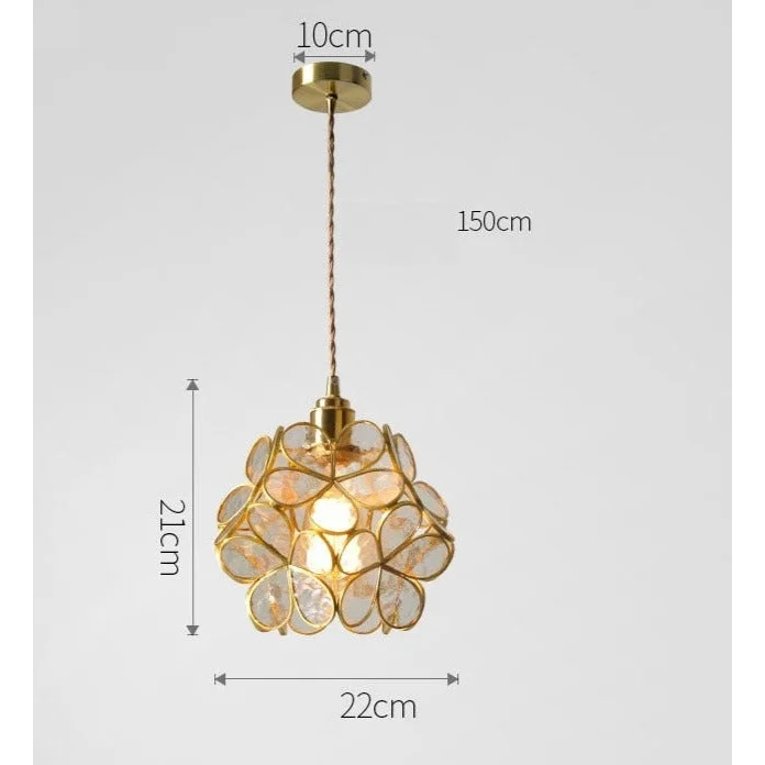 FLOWER GLASS COPPER PENDANT LIGHTING