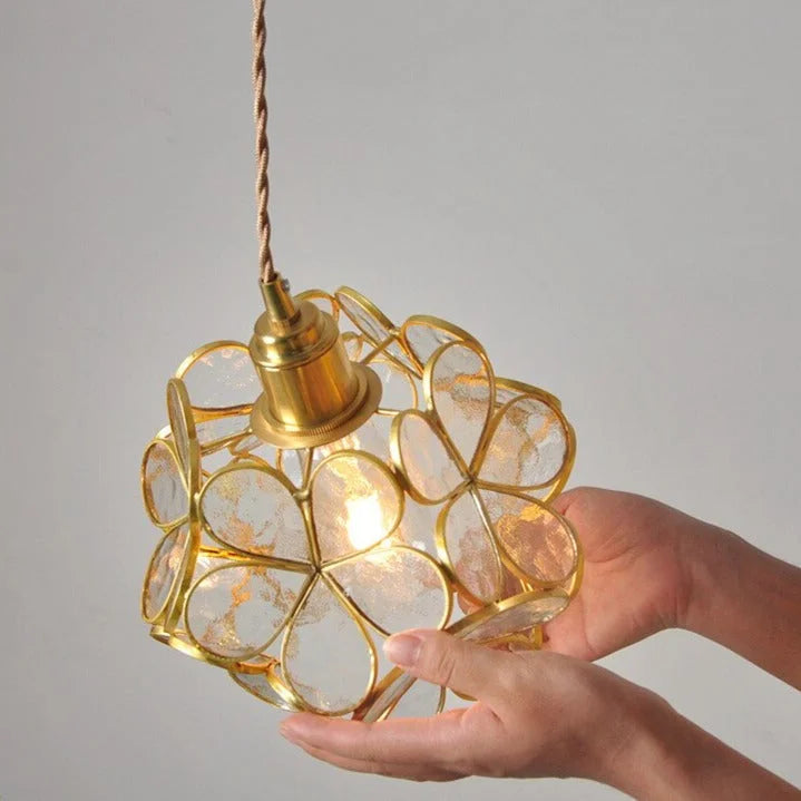 FLOWER GLASS COPPER PENDANT LIGHTING