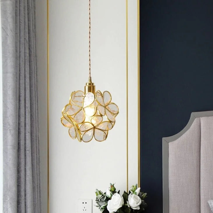 FLOWER GLASS COPPER PENDANT LIGHTING