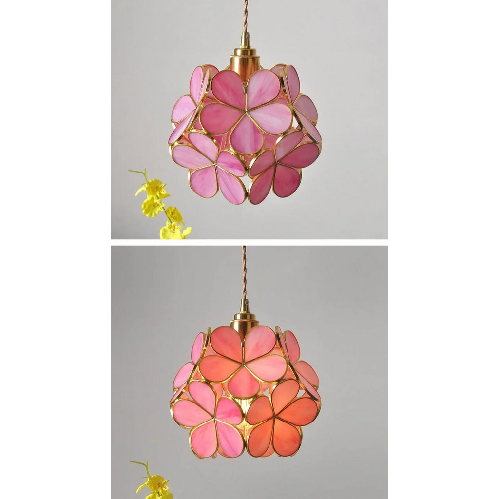 FLOWER GLASS COPPER PENDANT LIGHTING