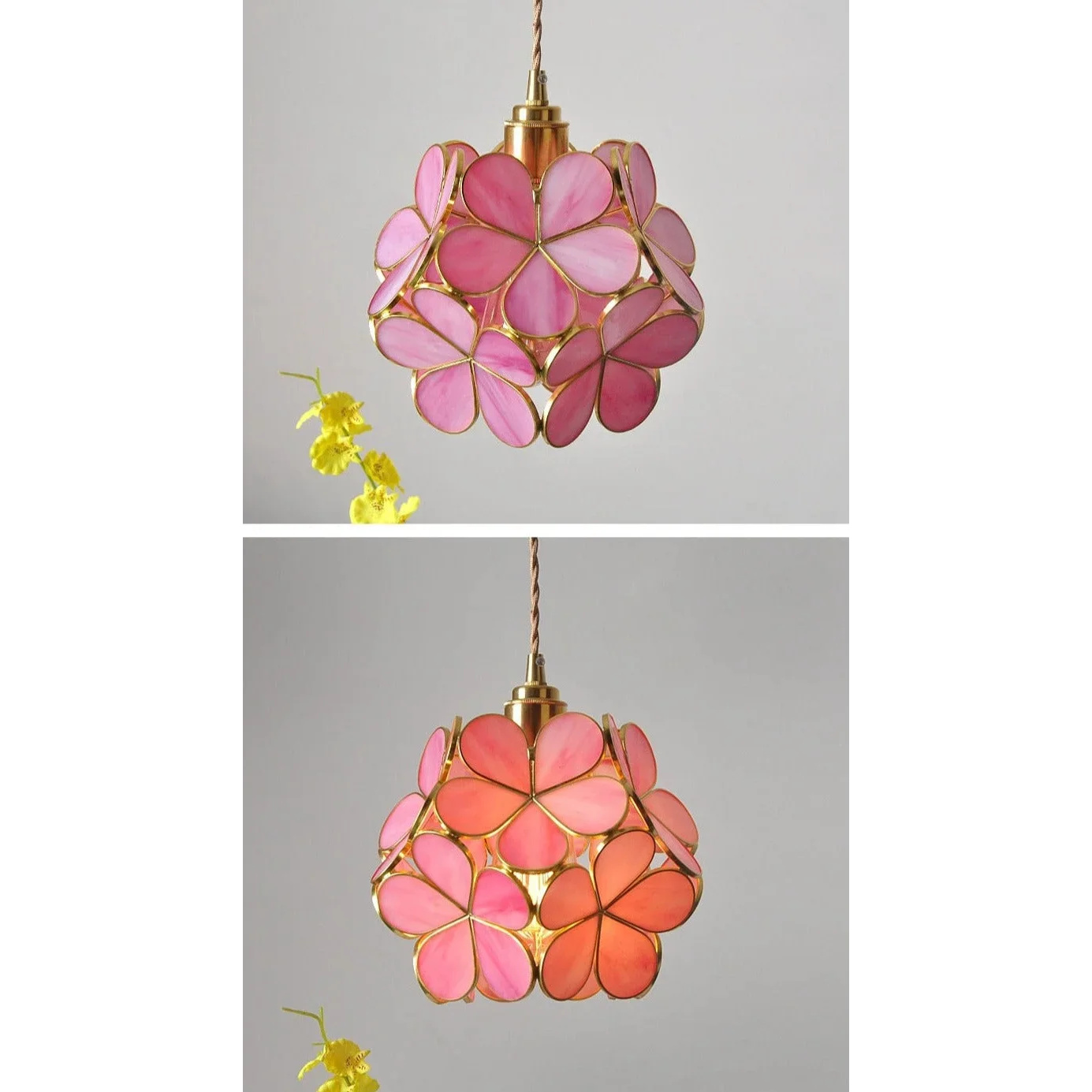 FLOWER GLASS COPPER PENDANT LIGHTING