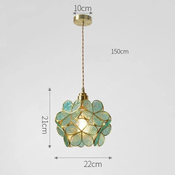 FLOWER GLASS COPPER PENDANT LIGHTING