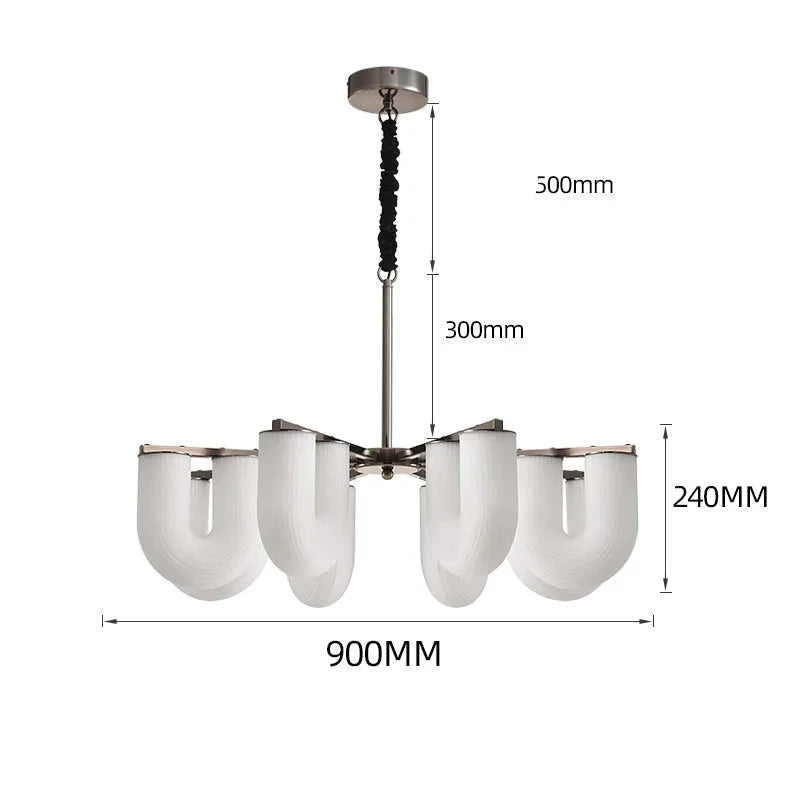 FLUTED GLASS CEILING CHANDELIER | CLFLUT024