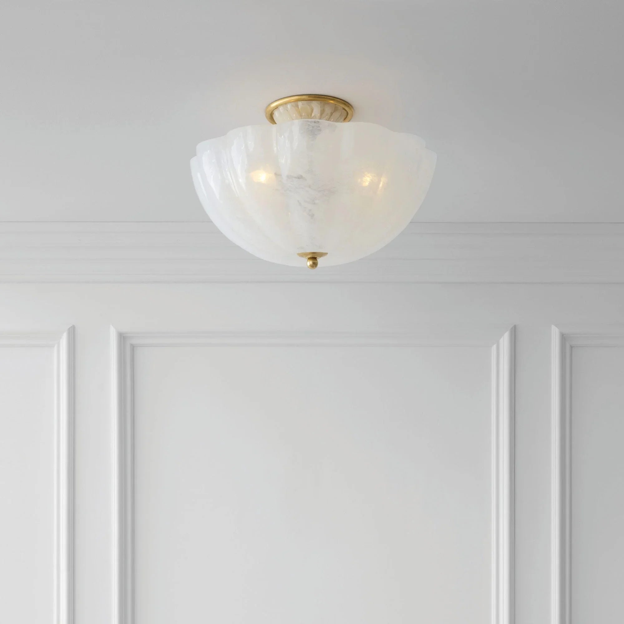 FROSTED GLASS BOWL SEMI-FLUSH MOUNT | CLVBG021SM