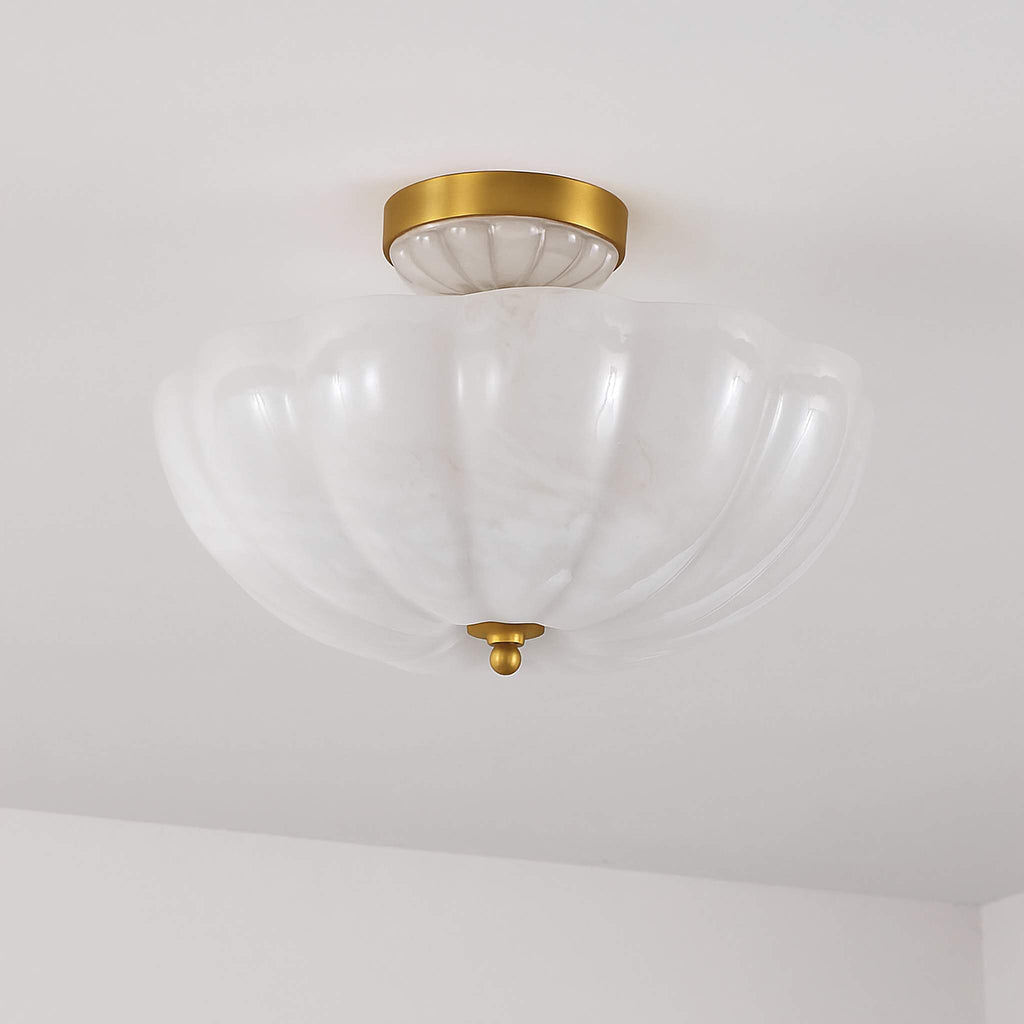 FROSTED GLASS BOWL SEMI-FLUSH MOUNT | CLVBG021SM