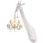 GIRAFFE WALL LAMP WITH CRYSTAL MARY THERESE CHANDELIER