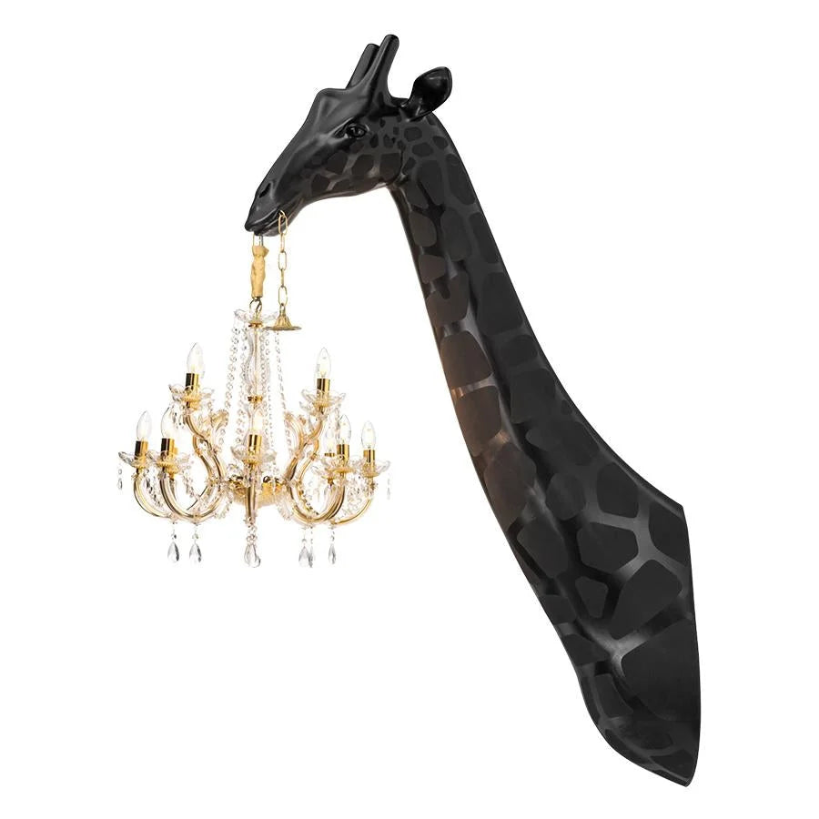 GIRAFFE WALL LAMP WITH CRYSTAL MARY THERESE CHANDELIER