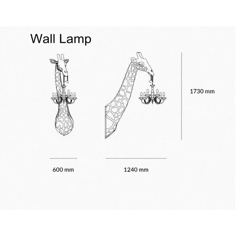 GIRAFFE WALL LAMP WITH CRYSTAL MARY THERESE CHANDELIER