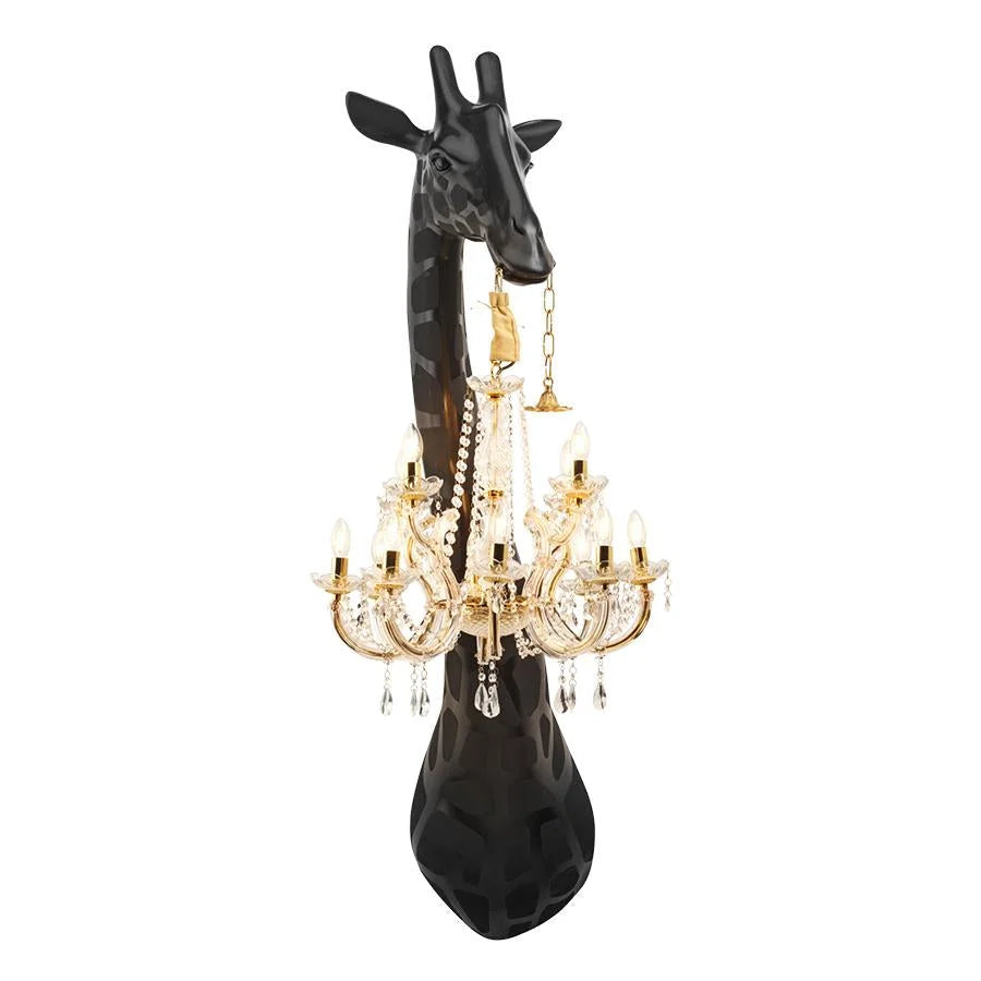 GIRAFFE WALL LAMP WITH CRYSTAL MARY THERESE CHANDELIER