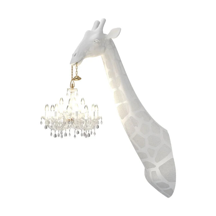 GIRAFFE WALL LAMP WITH CRYSTAL MARY THERESE CHANDELIER