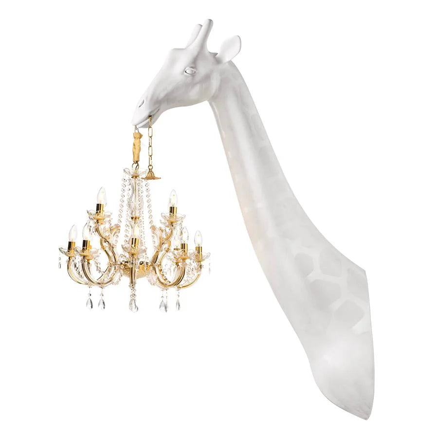 GIRAFFE WALL LAMP WITH CRYSTAL MARY THERESE CHANDELIER