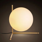 GLASS BALL TABLE LAMP WITH GOLD BASE