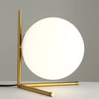 GLASS BALL TABLE LAMP WITH GOLD BASE
