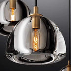 GLASS PENDANT LIGHT WITH BRASS ACCENTS | CLH854W