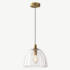 GLASS PENDANT LIGHT WITH BRASS ACCENTS | CLH854W