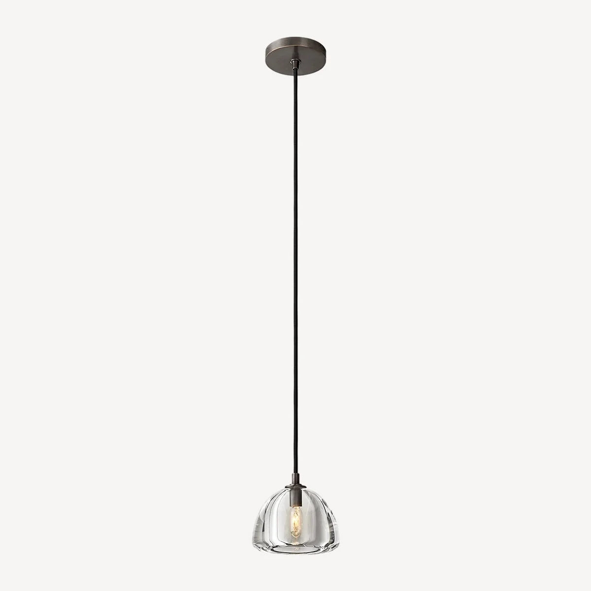 GLASS PENDANT LIGHT WITH BRASS ACCENTS | CLH854W