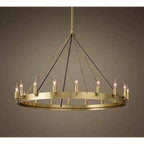 GOLD ANTIQUE BRASS CANDELABRA RING CHANDELIER