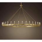 GOLD ANTIQUE BRASS CANDELABRA RING CHANDELIER