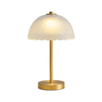 GOLD AND FROSTED GLASS MUSHROOM TABLE LAMP