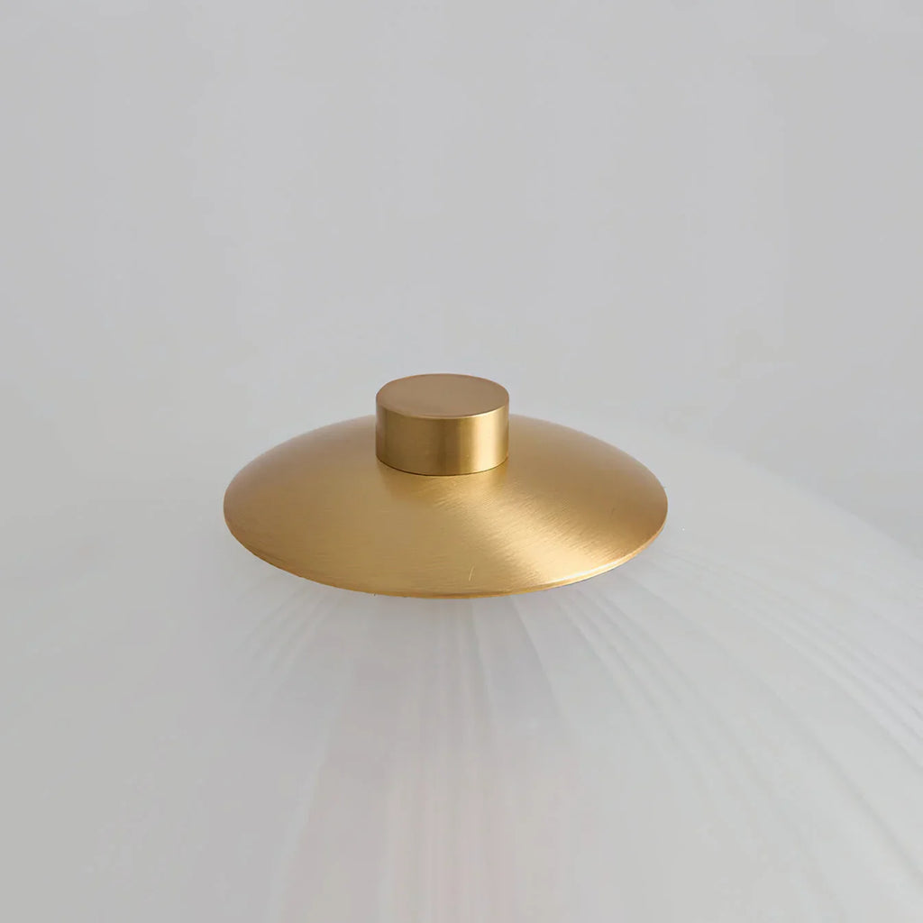 GOLD AND FROSTED GLASS MUSHROOM TABLE LAMP