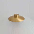 GOLD AND FROSTED GLASS MUSHROOM TABLE LAMP