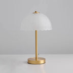 GOLD AND FROSTED GLASS MUSHROOM TABLE LAMP