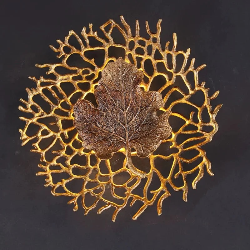 GOLD LEAF DECORATIVE WALL SCONCE | DESIGN CLVE025