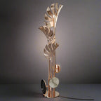 GOLD LEAF MARBLE FLOOR LAMP | CLTAD0196