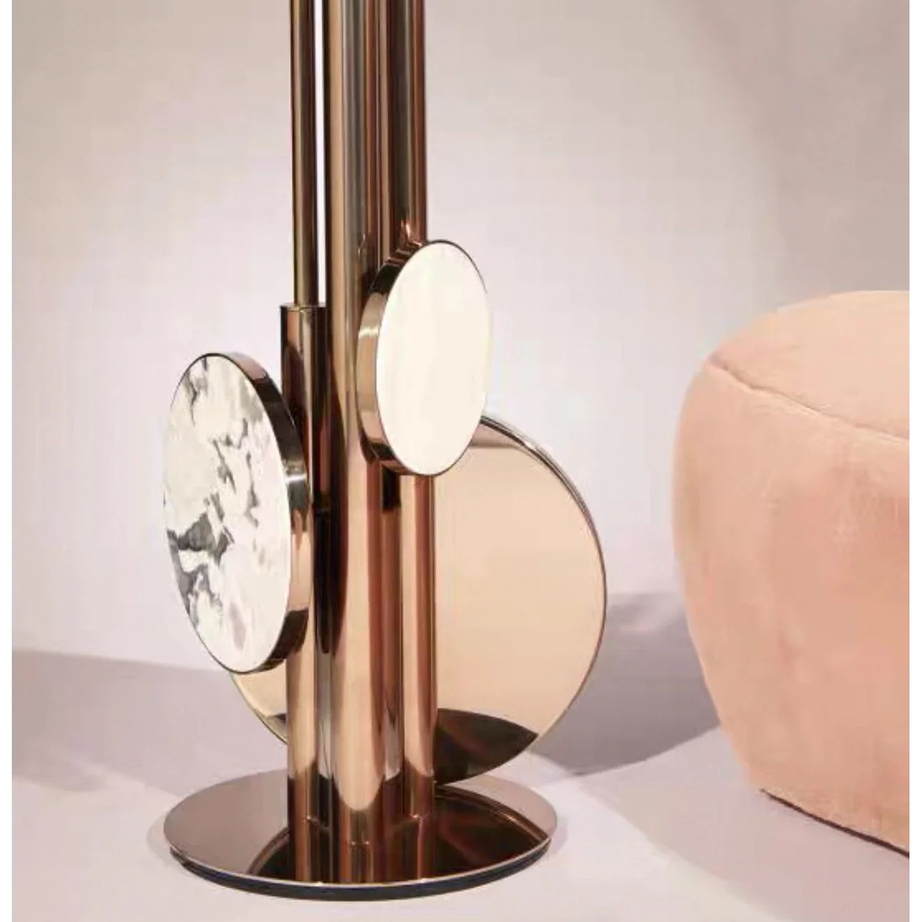 GOLD LEAF MARBLE FLOOR LAMP | CLTAD0196