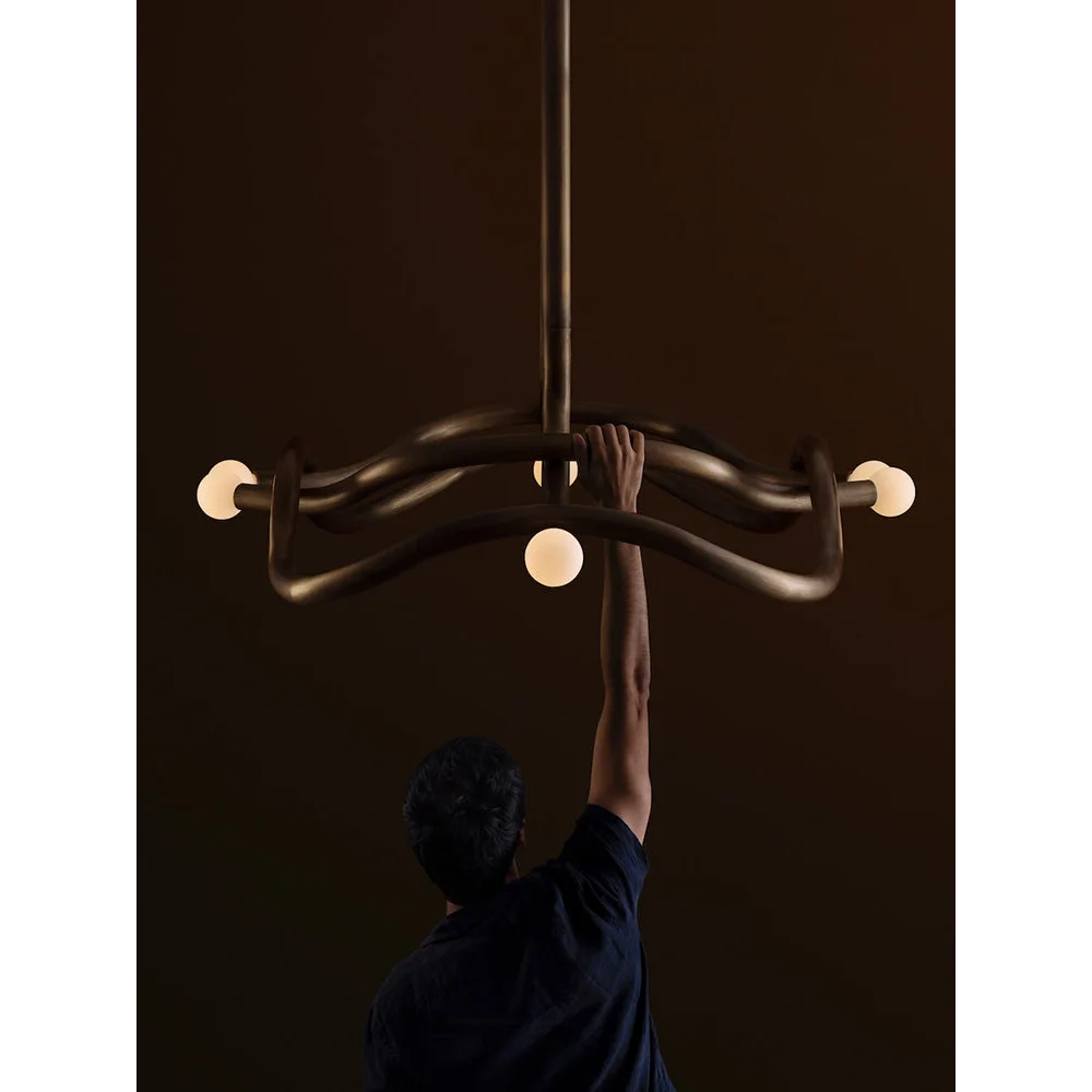 GOLD MID-CENTURY CHANDELIER | CLKZ075