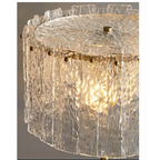 GOLD TABLE LAMP WITH TEXTURED GLASS SHADE
