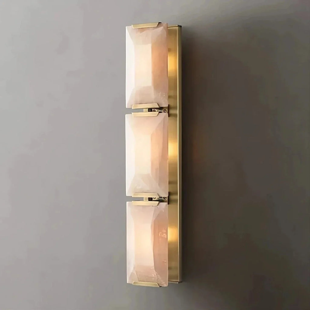 GOLD TRIPLE CALCITE WALL SCONCES | CLUG03