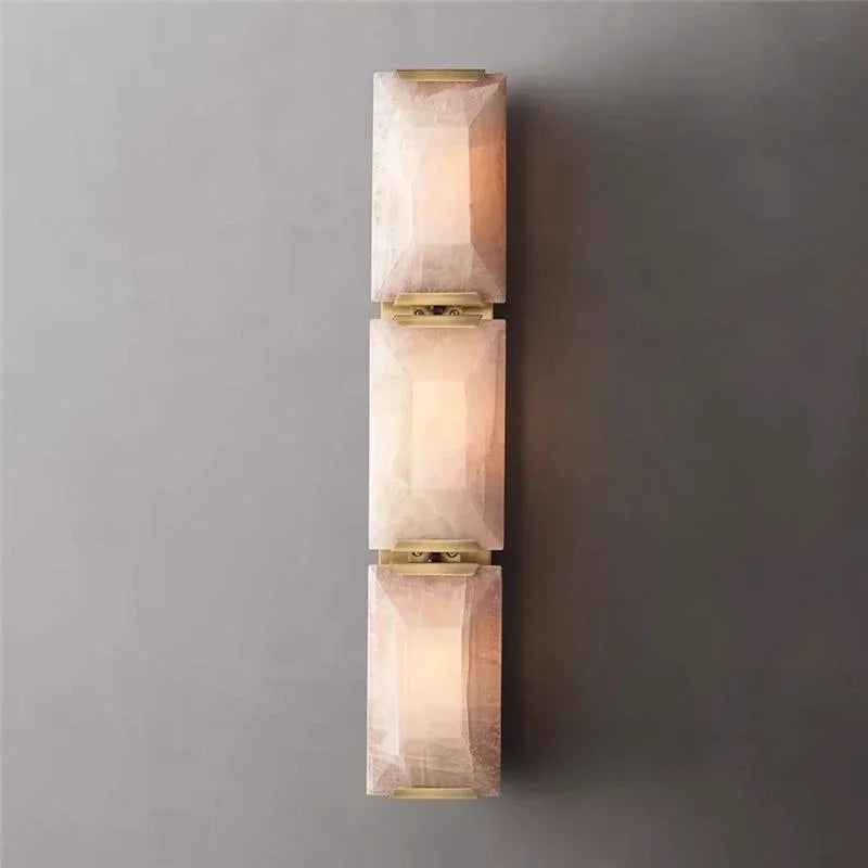 GOLD TRIPLE CALCITE WALL SCONCES | CLUG03