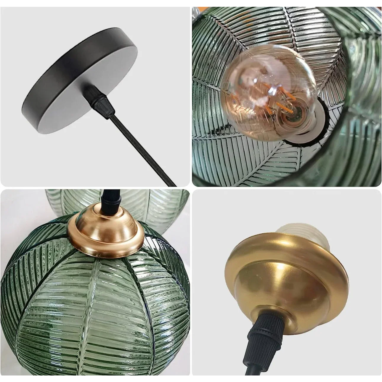 GREEN MODERN GLASS BALLS PENDANT LIGHTING