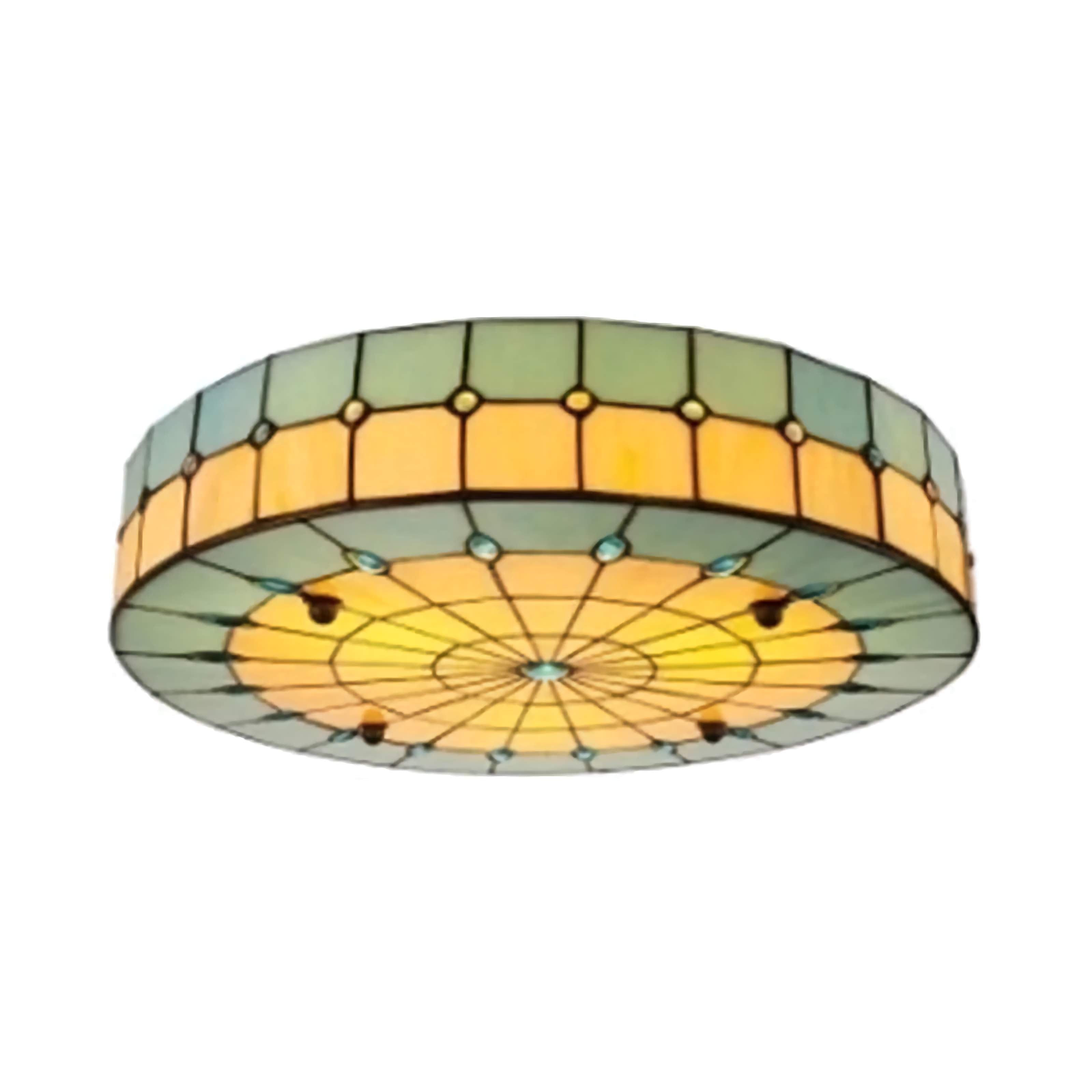 GREEN TIFFANY-STYLE CEILING LAMPS