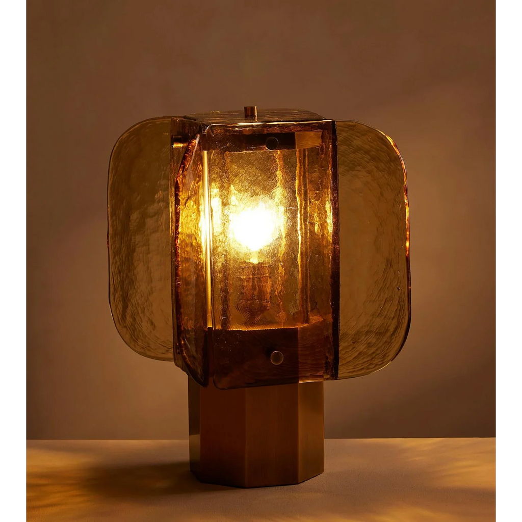 HAND-BLOWN AMBER GLASS TABLE LAMP | CLHBNMS05