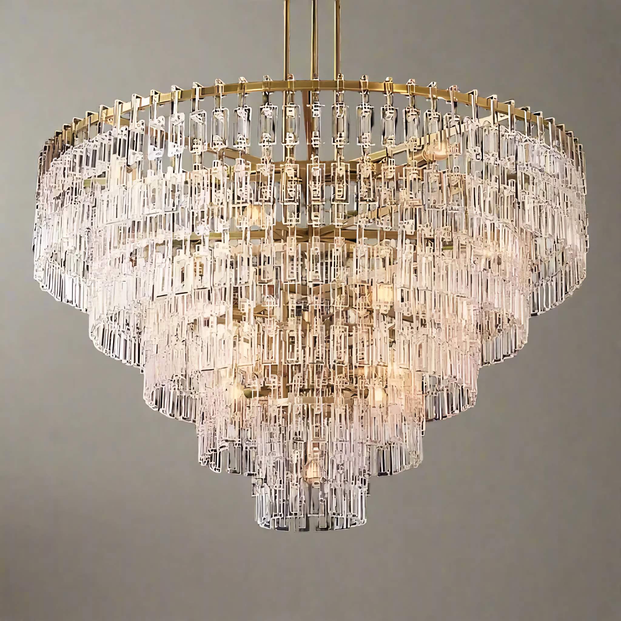 HAND-CUT CRYSTAL TIERED CHANDELIER | CLHUYL0250