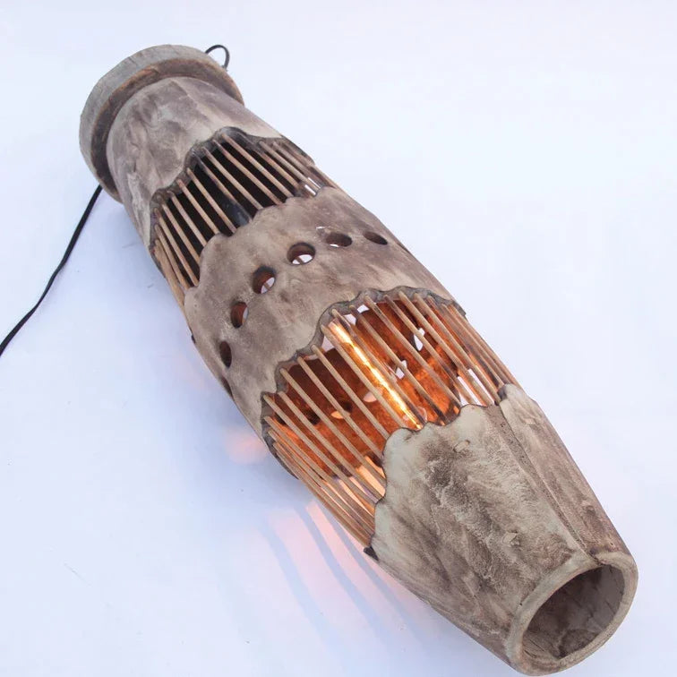 HANDCRAFTED JAPANESE-STYLE WOOD FLOOR LAMP | DESIGN 8520147DR