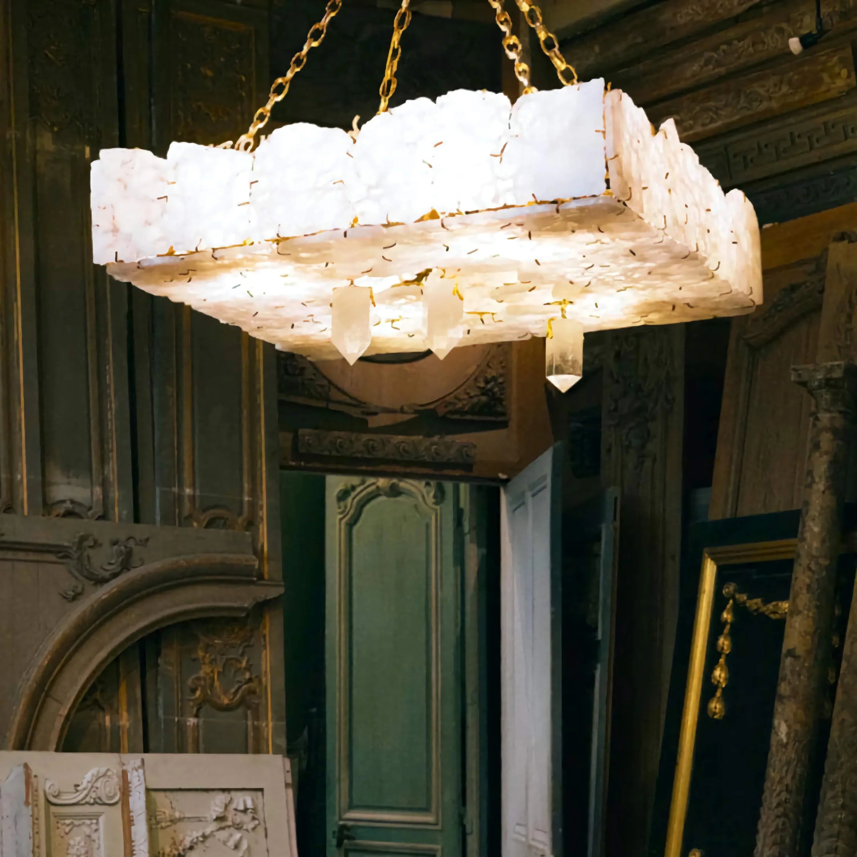 HANDCRAFTED MARBLE & GOLD CHANDELIER | CLDTP8550Z