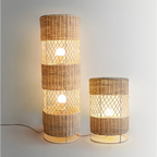 HANDCRAFTED RATTAN LAMP COLLECTION : TABLE & FLOOR LAMP