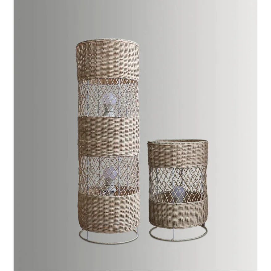 HANDCRAFTED RATTAN LAMP COLLECTION : TABLE & FLOOR LAMP